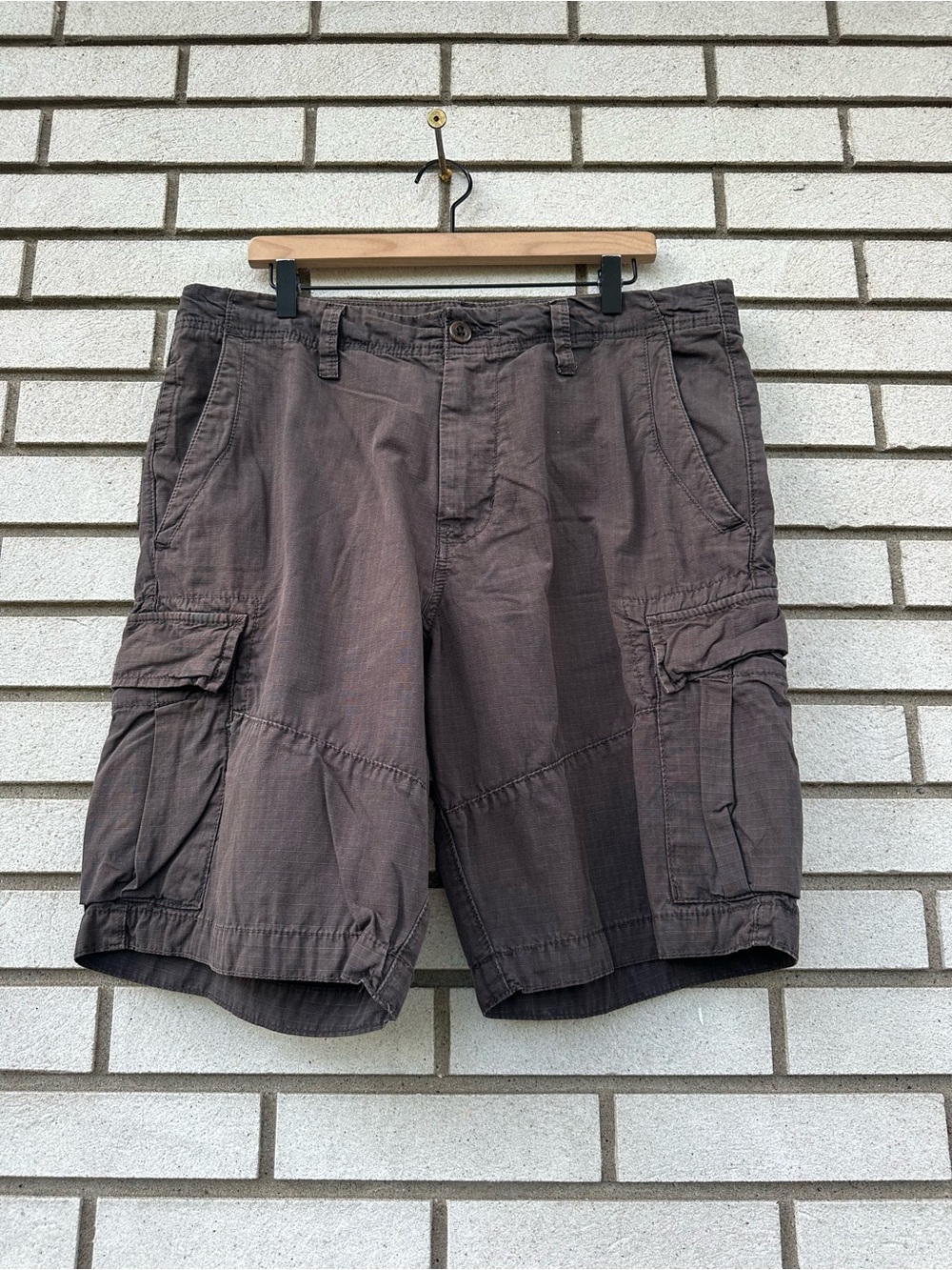 American Eagle Cargo Shorts Brown Ripstop Utility Hiking Tactical 36 Utility